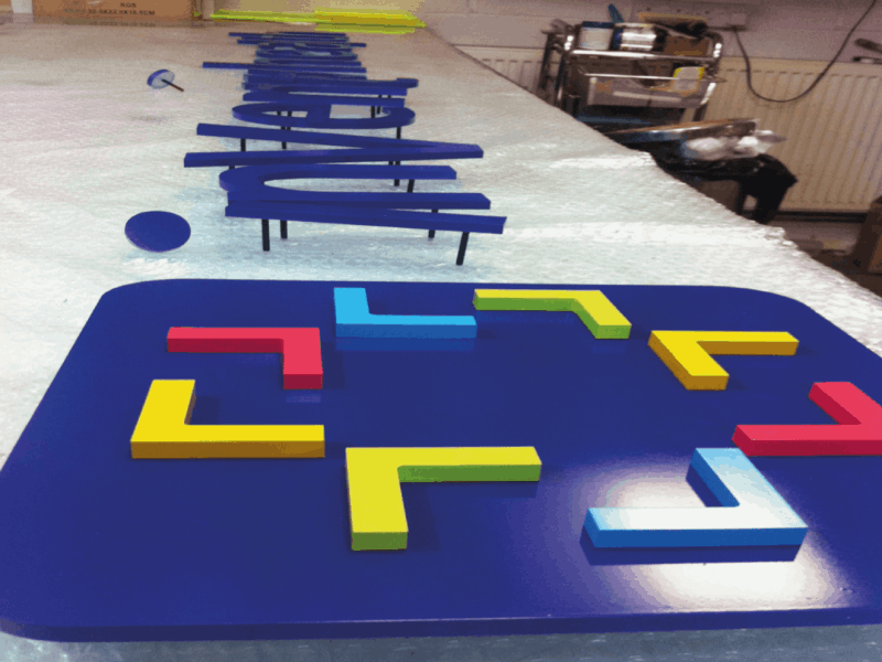 painted stand off lettering