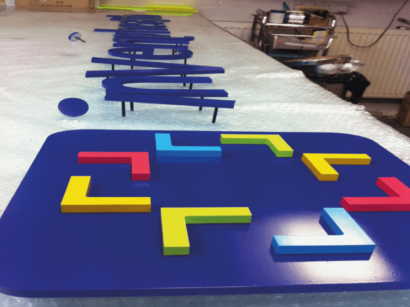 painted stand off lettering